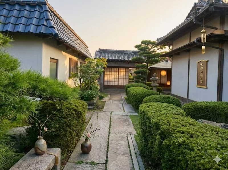夕暮れ庭園
